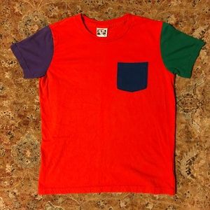 American Apparel Color Block T-Shirt 🔴🟢🟣